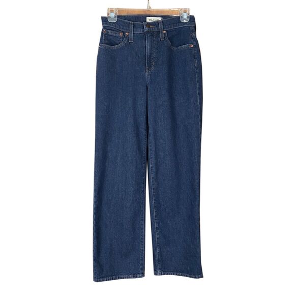 Madewell The Perfect Vintage Wide-Leg Jeans Size 25P Fairdale Dark Wash Blue - Picture 2 of 10